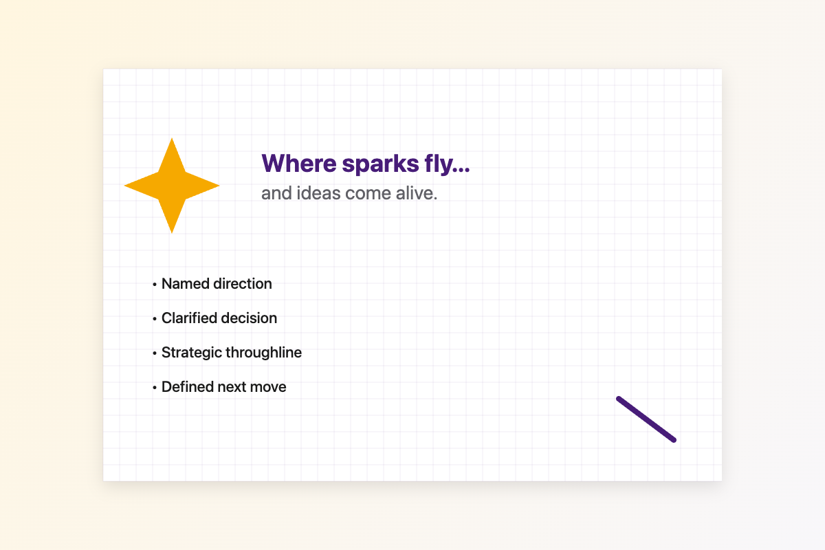 Hand-drawn notebook with a spark rising from the page